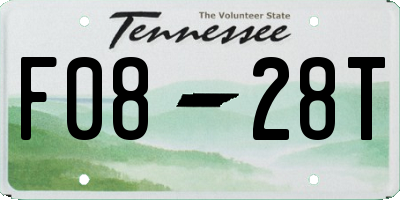 TN license plate F0828T