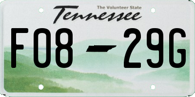 TN license plate F0829G