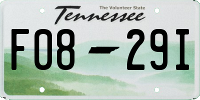 TN license plate F0829I