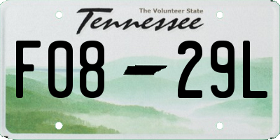 TN license plate F0829L