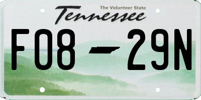 TN license plate F0829N