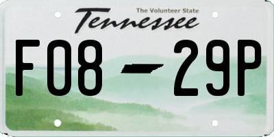 TN license plate F0829P