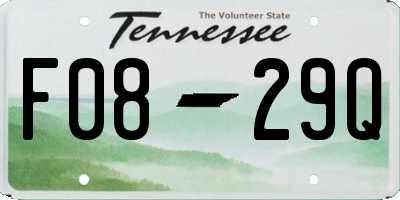 TN license plate F0829Q