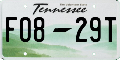 TN license plate F0829T