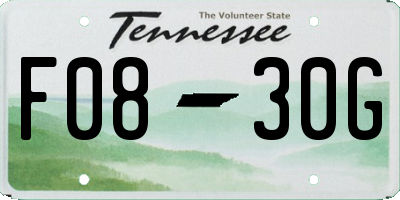 TN license plate F0830G