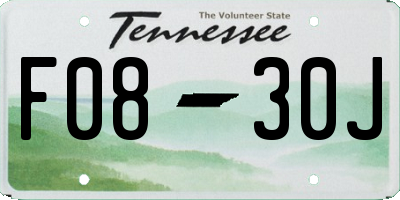 TN license plate F0830J