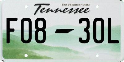 TN license plate F0830L