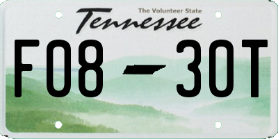 TN license plate F0830T