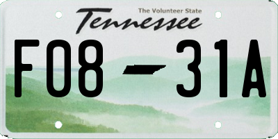 TN license plate F0831A