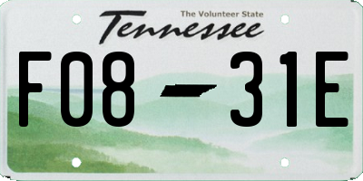 TN license plate F0831E
