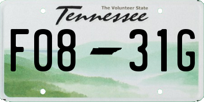 TN license plate F0831G
