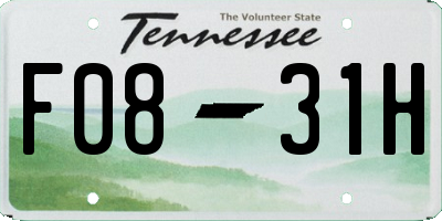 TN license plate F0831H
