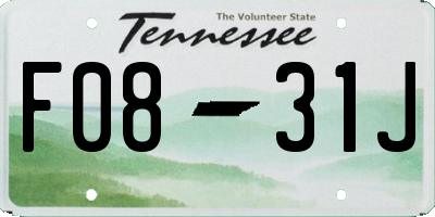TN license plate F0831J