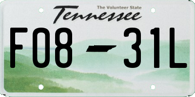 TN license plate F0831L