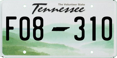 TN license plate F0831O