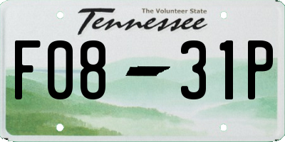 TN license plate F0831P