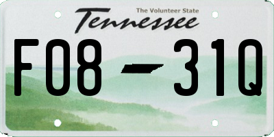 TN license plate F0831Q