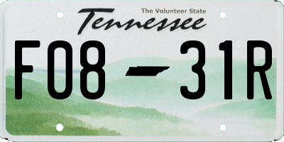 TN license plate F0831R