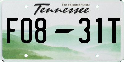 TN license plate F0831T