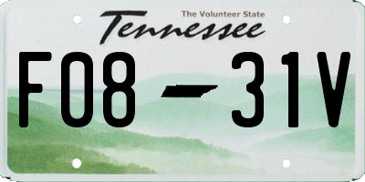 TN license plate F0831V