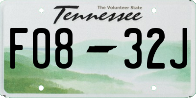 TN license plate F0832J