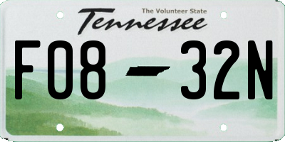 TN license plate F0832N