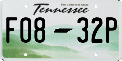 TN license plate F0832P