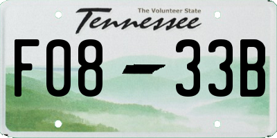 TN license plate F0833B