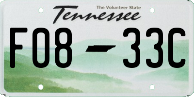 TN license plate F0833C