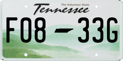 TN license plate F0833G