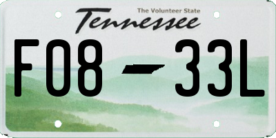 TN license plate F0833L