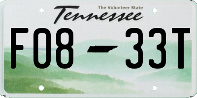 TN license plate F0833T