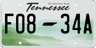 TN license plate F0834A