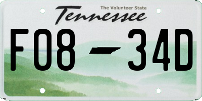 TN license plate F0834D