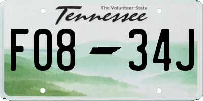 TN license plate F0834J