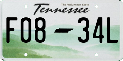 TN license plate F0834L