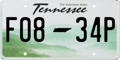 TN license plate F0834P