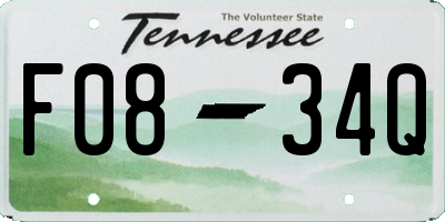 TN license plate F0834Q