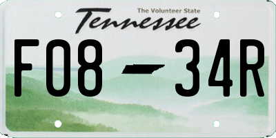 TN license plate F0834R