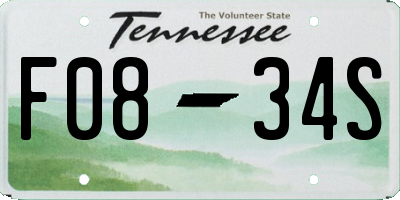 TN license plate F0834S