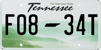 TN license plate F0834T