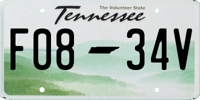 TN license plate F0834V