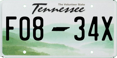 TN license plate F0834X