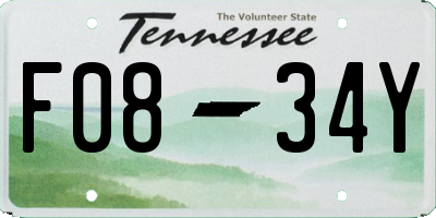 TN license plate F0834Y