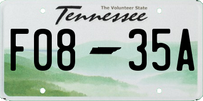 TN license plate F0835A