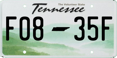 TN license plate F0835F