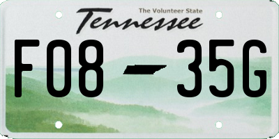 TN license plate F0835G