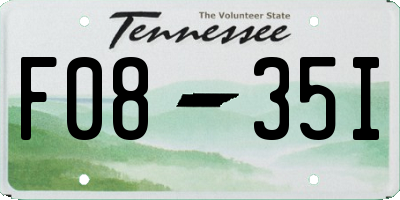 TN license plate F0835I