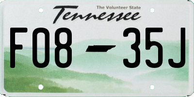 TN license plate F0835J