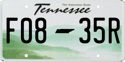TN license plate F0835R